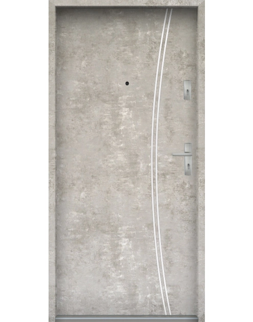 Zdjęcie: Drzwi wejściowe do mieszkań Bastion R-61 Beton naturalny 90 cm lewe ODO KR CENTER