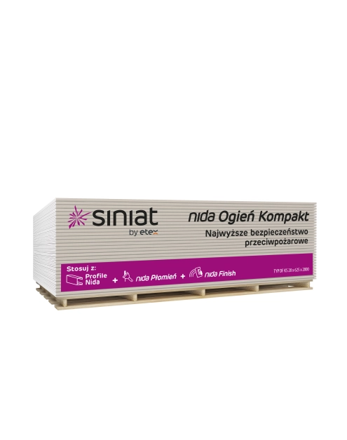 Zdjęcie: Płyta g-k 25x625x2500 mm Nida Ogień Kompakt GKF SINIAT