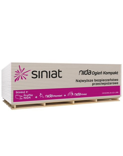 Zdjęcie: Płyta g-k 25x625x2500 mm Nida Ogień Kompakt GKF SINIAT