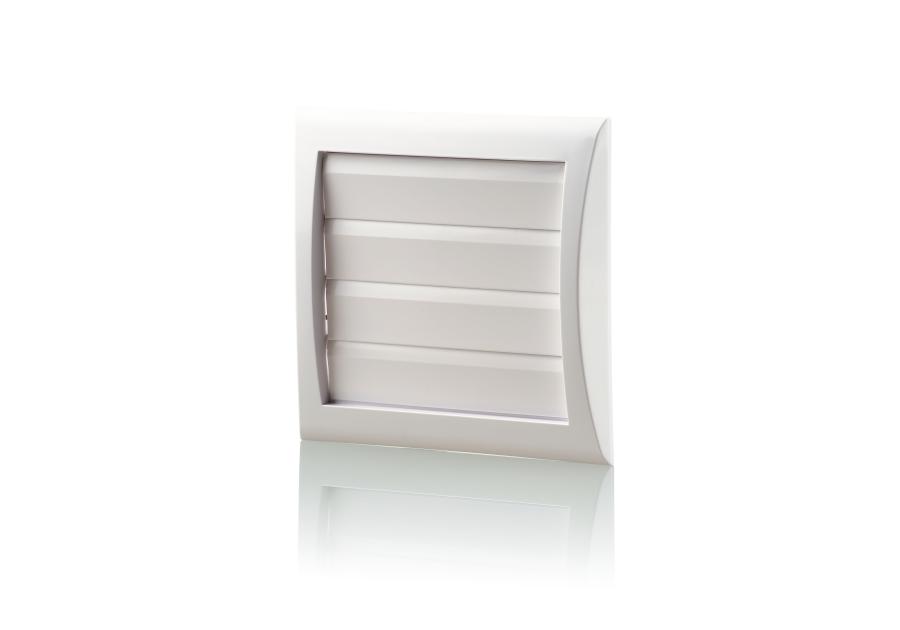 Zdjęcie: Kratka wentylacyjna z żaluzją i okrągłym kołnierzem 154x150/100 mm biała VENTS