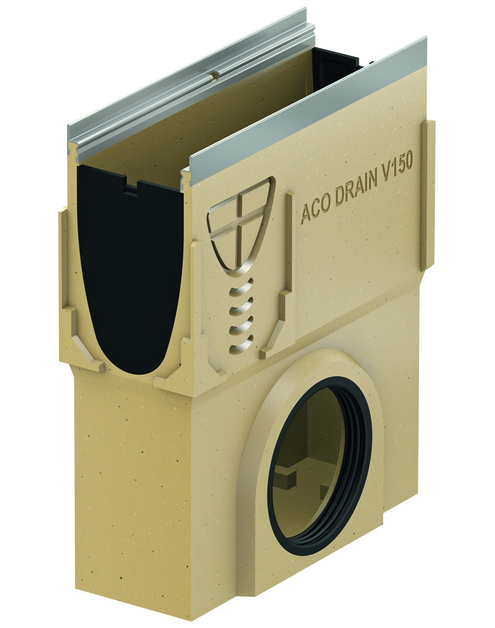 Zdjęcie: Skrzynka odpływowa z polimerobetonu fi 160 krawędzie ze stali ocynkowanej Mulitline V150 ACO