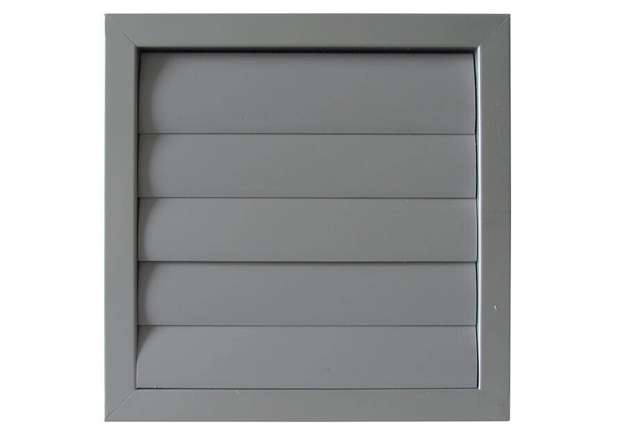 Zdjęcie: Żaluzja grawitacyjna zewnętrzna 450x450 mm, metalowa ramka plastikowe lamele, szara VENTIKA