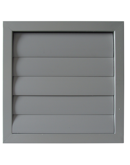 Zdjęcie: Żaluzja grawitacyjna zewnętrzna 450x450 mm, metalowa ramka plastikowe lamele, szara VENTIKA