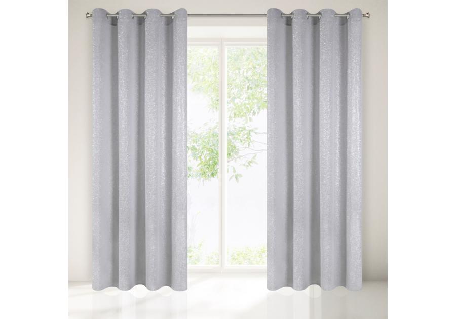 Zdjęcie: Zasłona Iceland 140x250 cm srebrna na przelotkach EUROFIRANY