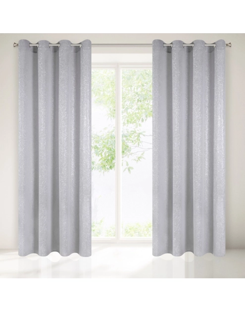 Zdjęcie: Zasłona Iceland 140x250 cm srebrna na przelotkach EUROFIRANY