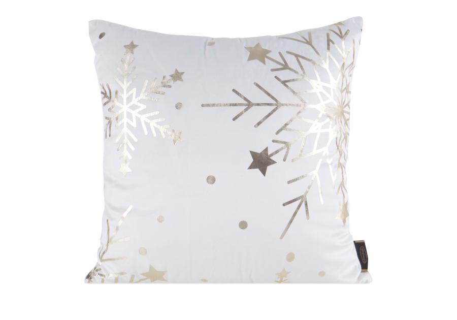 Zdjęcie: Poduszka welwetowa świąteczna 45x45 cm biało-złota EUROFIRANY