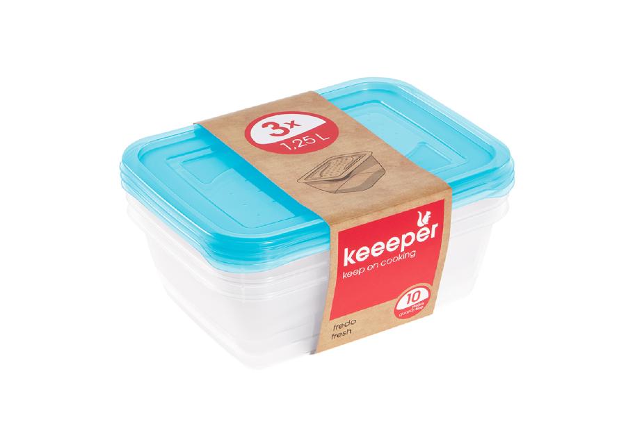 Zdjęcie: Zestaw 3 pojemników fredo fresh 1,25 L KEEEPER
