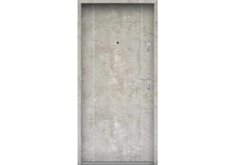 Zdjęcie: Drzwi wejściowe do mieszkań Bastion A-34 Beton naturalny 90 cm lewe OSP KR CENTER