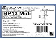 Zdjęcie: Listwa PVC BP13 Midi L300 9/3 orzech ciemny, z siatką i z uszczelką BELLA PLAST
