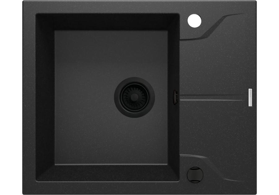 Zdjęcie: Zlewozmywak Andante grafit metal granit 1K Z/KO 590x490x194, space saver nero DEANTE