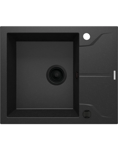 Zdjęcie: Zlewozmywak Andante grafit metal granit 1K Z/KO 590x490x194, space saver nero DEANTE