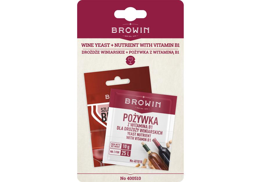 Zdjęcie: Drożdże winiarskie + Pożywka z witaminą B1 BROWIN