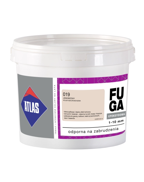 Zdjęcie: Fuga epoksydowa 1-10 mm jasnobeżowy 2 kg ATLAS