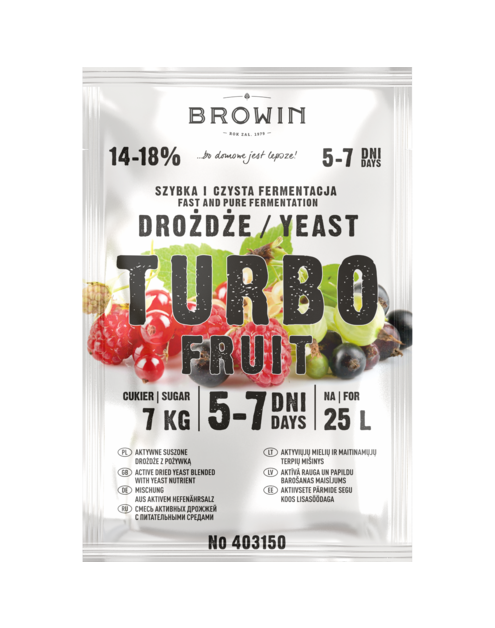 Zdjęcie: Drożdże winiarskie Turbo Fruit 5-7 dni BROWIN