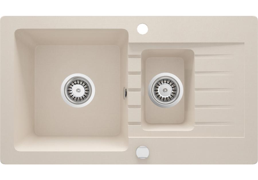 Zdjęcie: Zlewozmywak Zorba beż granit 1,5K Z/O 760x440x164, 3,5", space saver DEANTE