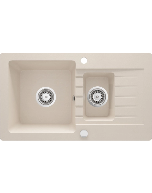 Zdjęcie: Zlewozmywak Zorba beż granit 1,5K Z/O 760x440x164, 3,5", space saver DEANTE