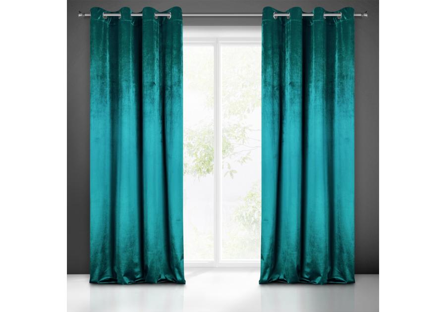 Zdjęcie: Zasłona gotowa Sarah 140x250 cm turkusowy EUROFIRANY