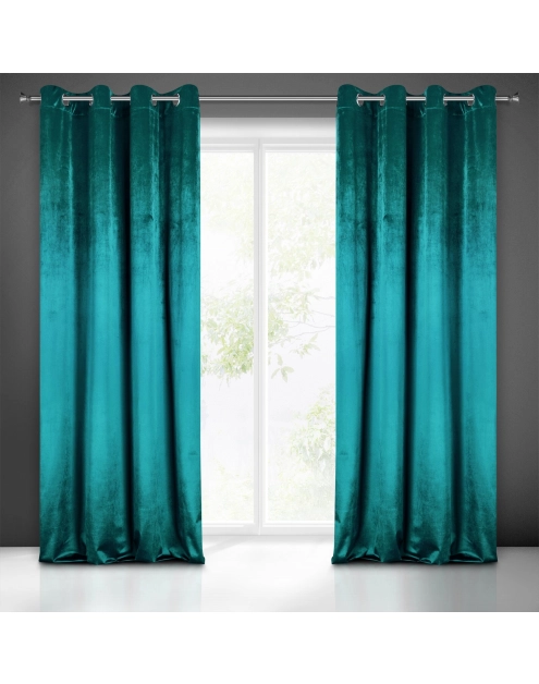 Zdjęcie: Zasłona gotowa Sarah 140x250 cm turkusowy EUROFIRANY