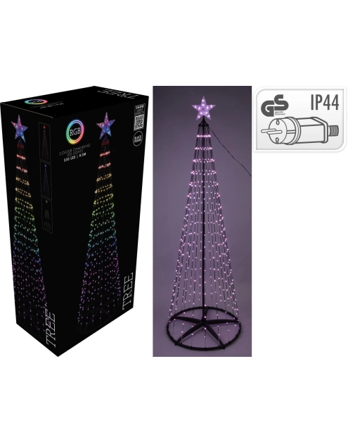 Zdjęcie: Choinka 300 cm 550 led rgb czarny KOOPMAN