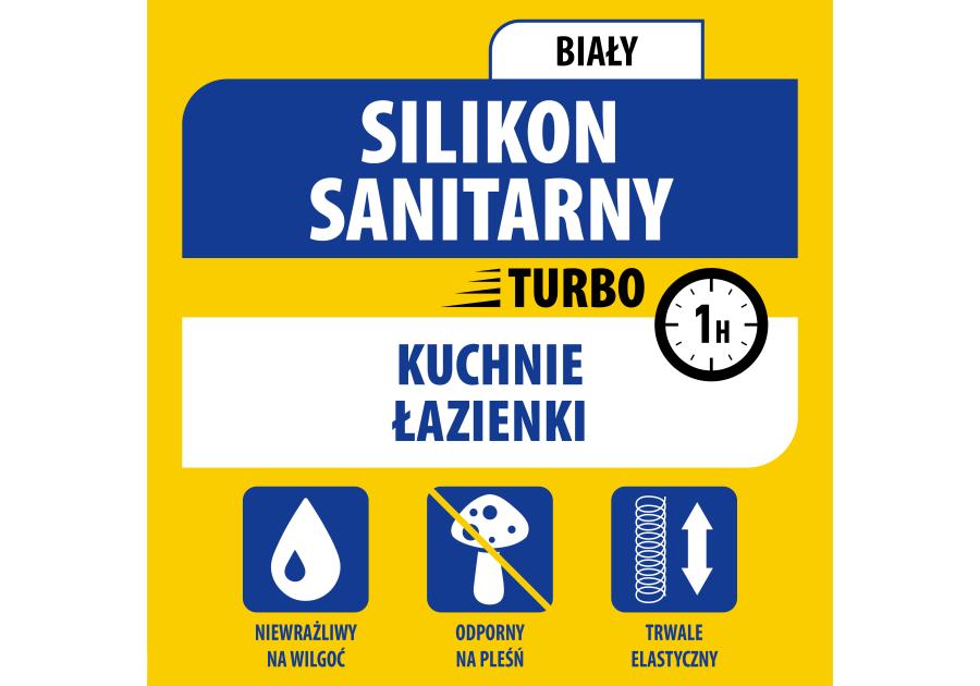 Zdjęcie: Silikon sanitarny TURBO 280 ml biały SOUDAL