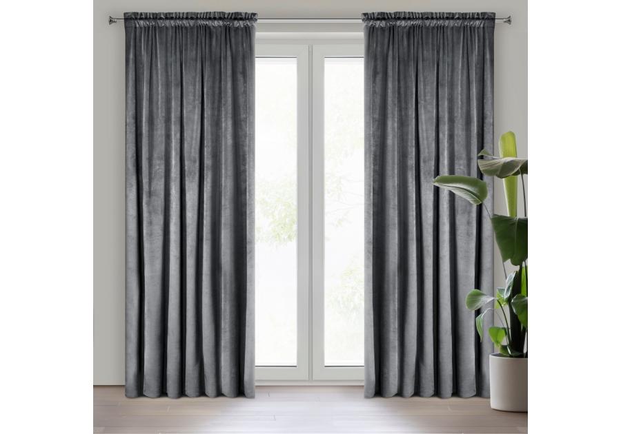 Zdjęcie: Zasłona gotowa Melanie na taśmie 140 x 270 cm grafitowy EUROFIRANY