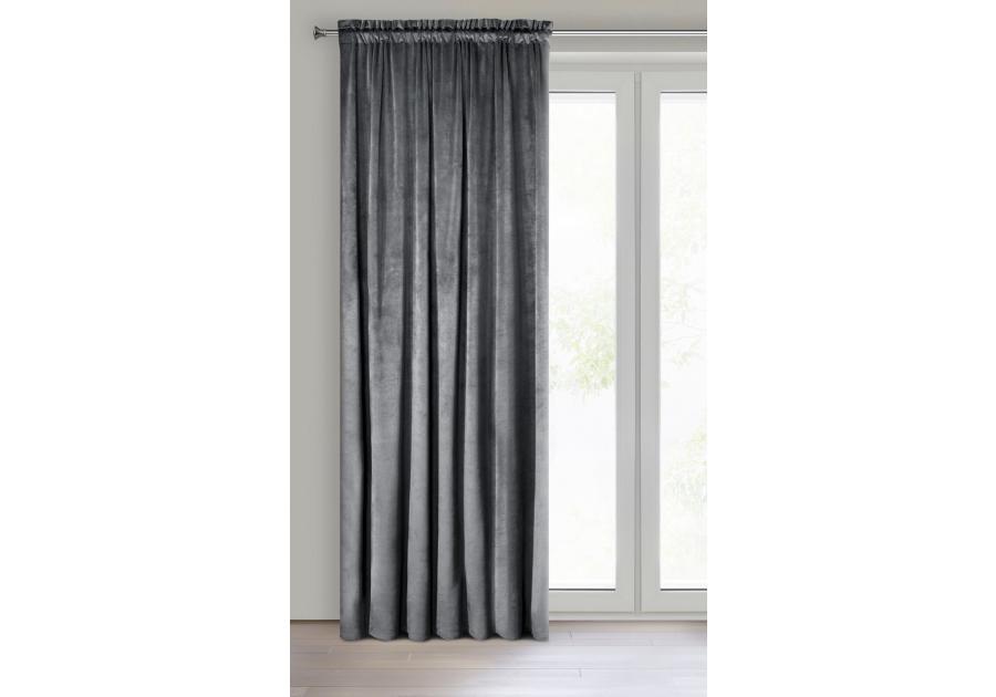 Zdjęcie: Zasłona gotowa Melanie na taśmie 140 x 270 cm grafitowy EUROFIRANY