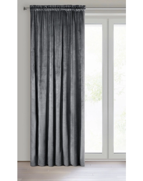 Zdjęcie: Zasłona gotowa Melanie na taśmie 140 x 270 cm grafitowy EUROFIRANY