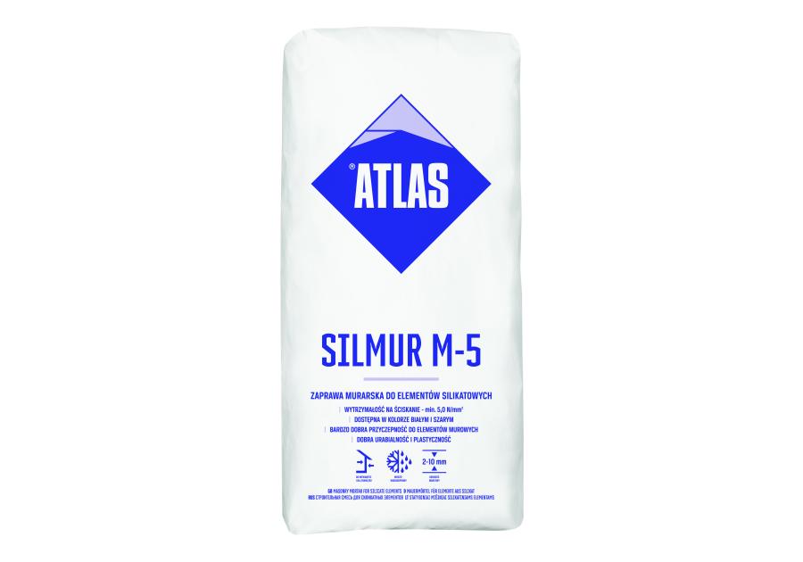 Zdjęcie: Zaprawa murarska do elementów silikatowych szara Silmur M5S - 25 kg ATLAS