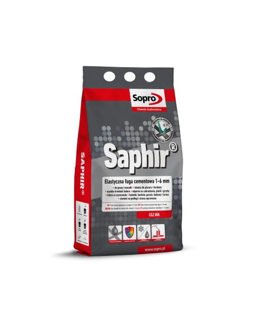 Zdjęcie: Fuga cementowa elastyczna Saphir 1-6 mm Srebrny Szary 17 SOPRO