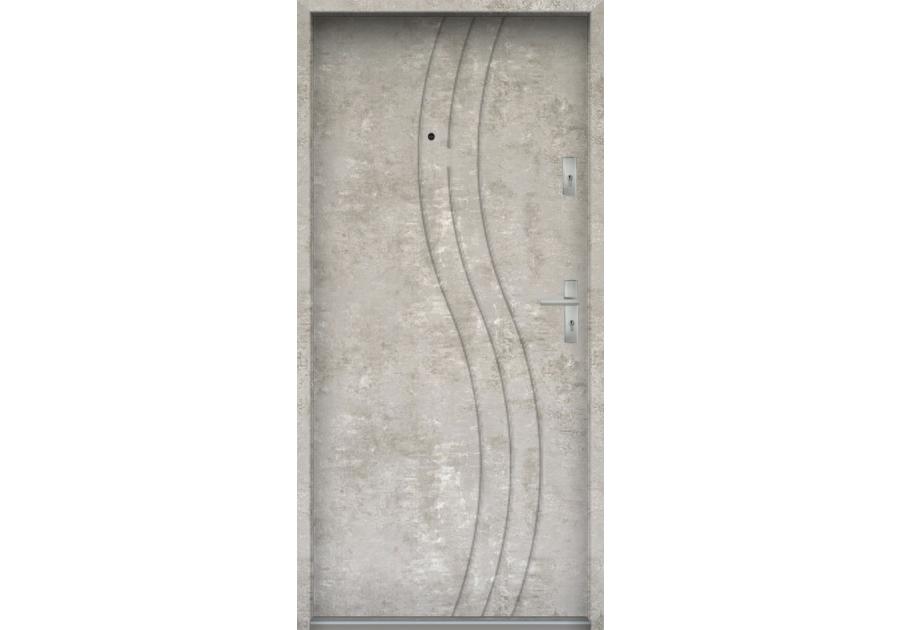 Zdjęcie: Drzwi wejściowe do mieszkań Bastion N-07 Beton naturalny 90 cm lewe OSP KR CENTER