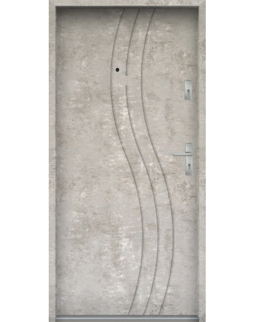 Zdjęcie: Drzwi wejściowe do mieszkań Bastion N-07 Beton naturalny 90 cm lewe OSP KR CENTER