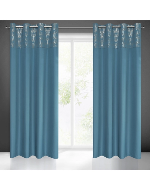 Zdjęcie: Zasłona gotowa Dafne 140 x 240 cm niebieski EUROFIRANY