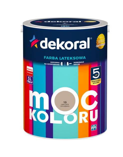 Zdjęcie: Farba lateksowa Moc Koloru cafe latte 5 L DEKORAL