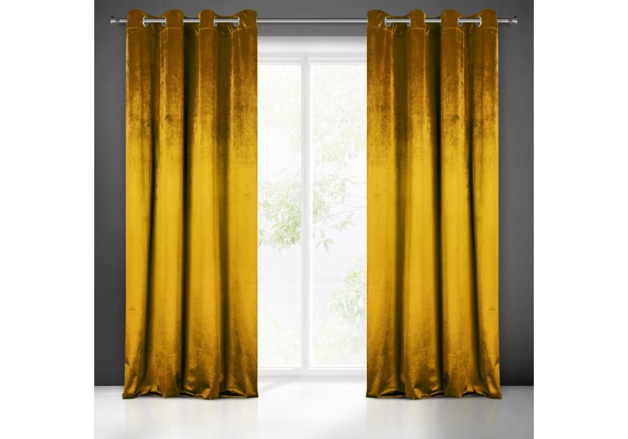 Zdjęcie: Zasłona gotowa Sarah 140x250 cm musztardowy EUROFIRANY