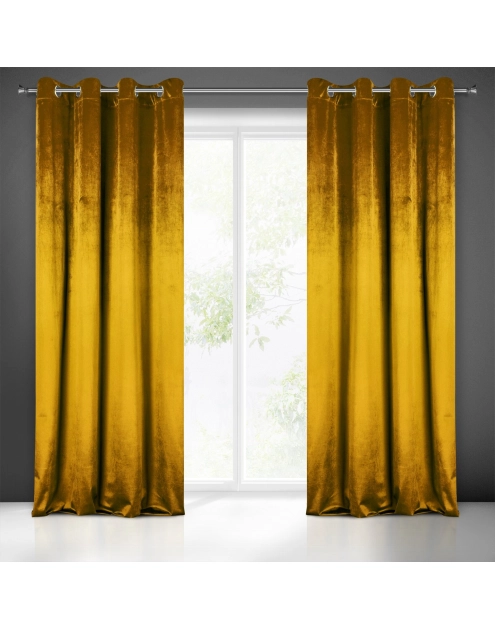 Zdjęcie: Zasłona gotowa Sarah 140x250 cm musztardowy EUROFIRANY