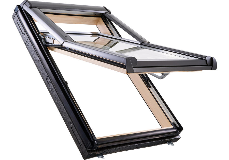 Zdjęcie: Okno wysokoosiowe Designo R79, drewno, 114x140 cm  z Termo-blokiem WD ROTO