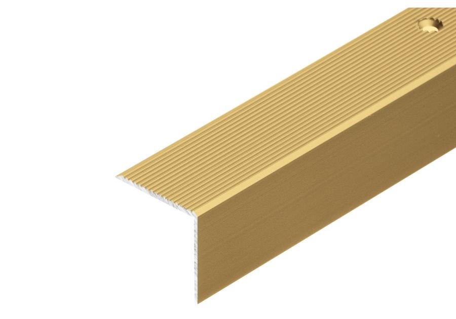 Zdjęcie: Profil schodowy ryflowany 30x30 mm - 1 m złoty CEZAR