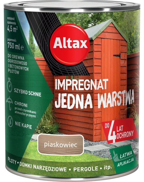 Zdjęcie: Impregnat Jedna Warstwa 4 lata 0,75 L piaskowiec ALTAX