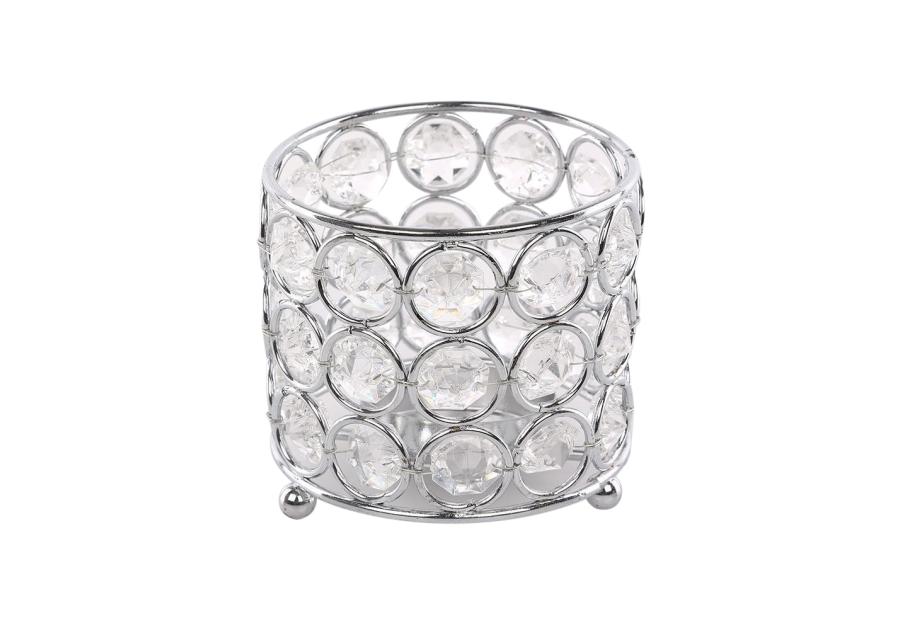 Zdjęcie: Świecznik z kryształkami okrągły 8x7 cm ALTOMDESIGN