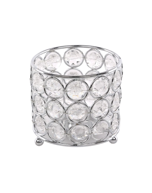 Zdjęcie: Świecznik z kryształkami okrągły 8x7 cm ALTOMDESIGN