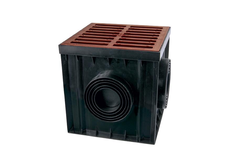 Zdjęcie: Studzienka z kratką PVC A 15,  300x300x300 mm czarny-brąz ZMM MAXPOL