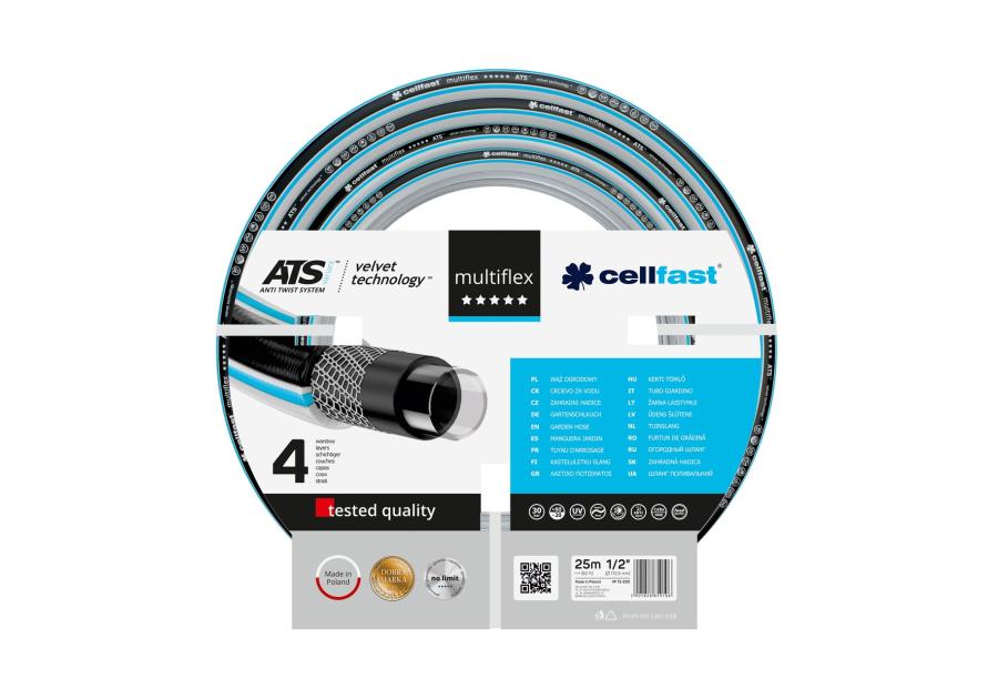 Zdjęcie: Wąż ogrodowy Multiflex 1/2" 25 m CELLFAST