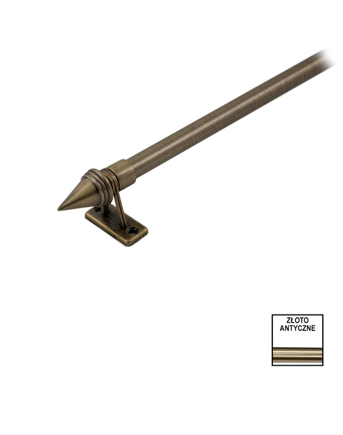 Zdjęcie: Karnisz mini Zeus fi 10 mm - 60 cm stożek złoto KARWEL