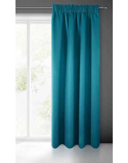 Zdjęcie: Zasłona gotowa Logan na taśmie 135x270 cm morski EUROFIRANY