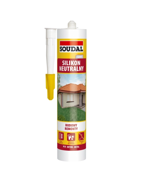 Zdjęcie: Silikon neutralny 280 ml szary SOUDAL