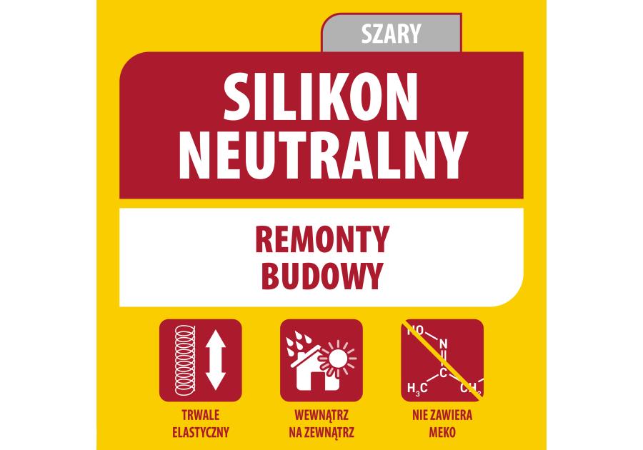 Zdjęcie: Silikon neutralny 280 ml szary SOUDAL