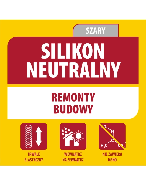 Zdjęcie: Silikon neutralny 280 ml szary SOUDAL