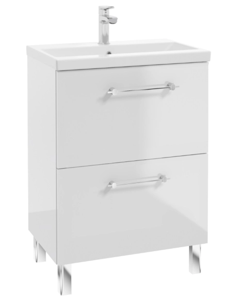 Zdjęcie: Zestaw szafka z umywalką Lido 80 cm biały połysk DEFRA