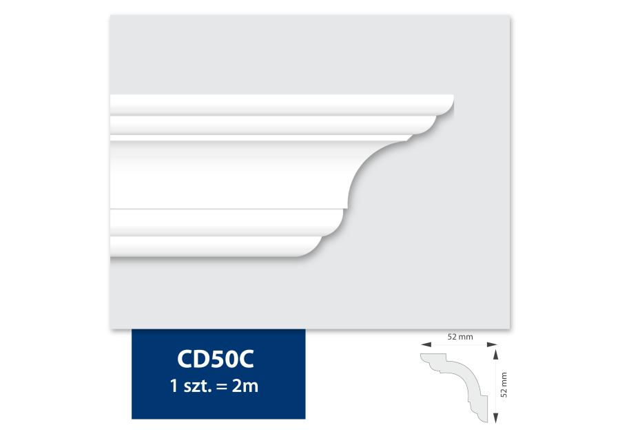 Zdjęcie: Listwa sufitowa Home&Me CD50C biała 5,2x5,2 cm DMS