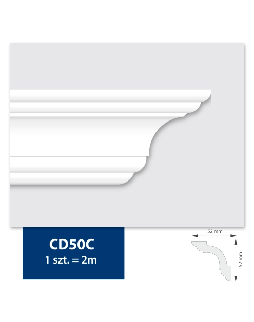 Zdjęcie: Listwa sufitowa Home&Me CD50C biała 5,2x5,2 cm DMS